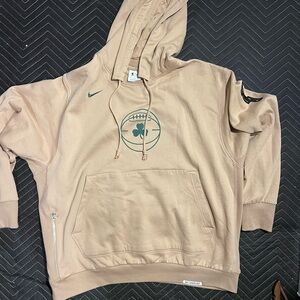 CELTICS 2024 Nike Green Graphic Tan Sweater Pullover Hoodie